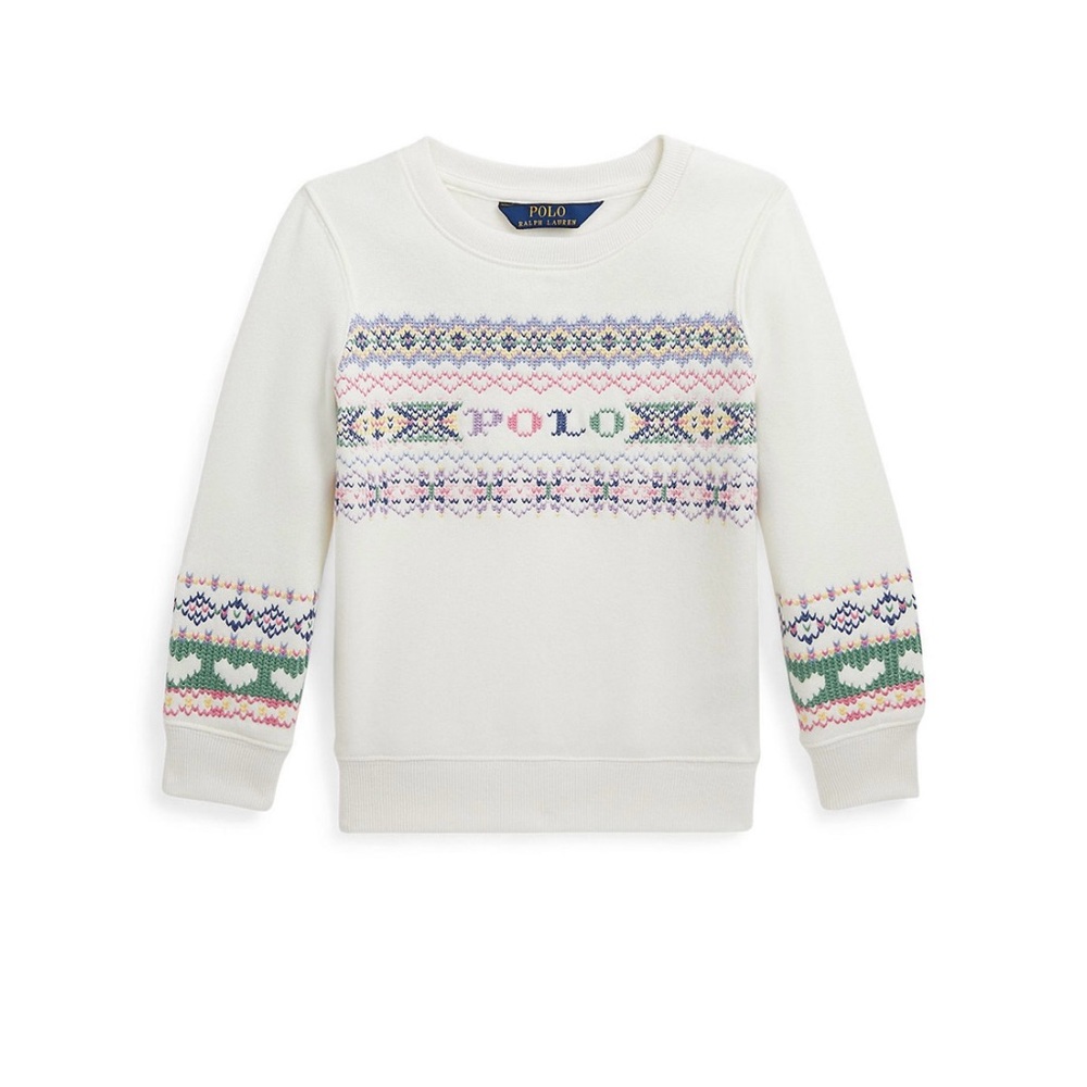 Loved Polo by Ralph Lauren Cream Crewneck (size 6 girls)